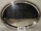 Large Silver Plate Oval Platter W/Beaded Trim