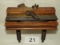 1800's French Double Wooden Screw Plough Plane W/Brass Insert