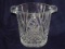 HEAVY LARGE Ornately Cut Crystal Handled Ice Bucket