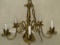 5 Light Brass Chandalier W/Clear Globes