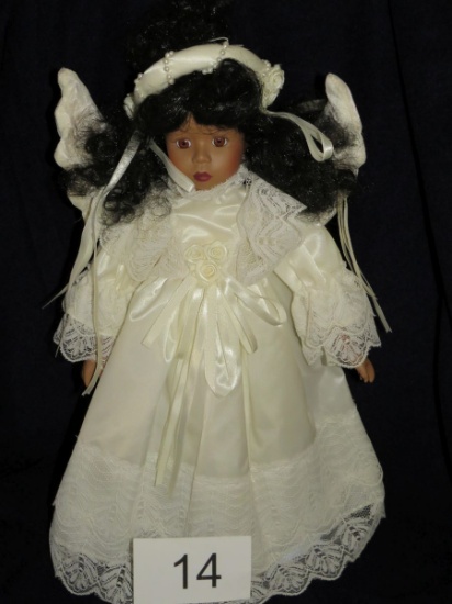 1993 Seymour Mann "Conniseur's Collection" African American Angel Doll W/Stand