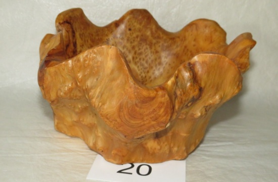 Cypress(?) Artisan Wood Bowl