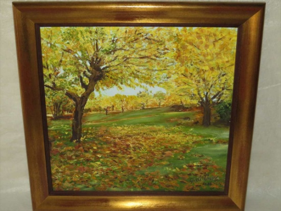 Highly Detailed Gisele Causse "Autumn Ambiance" Oil On Canvas