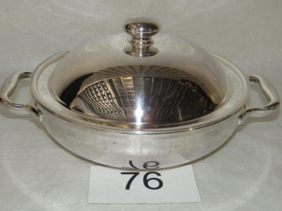 NICE Italian Handled Silver Plate Lidded Highly Polished Serving Dish