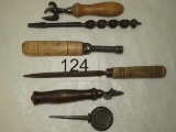 Assorted Antique Tools-Awls, File, Etc.