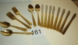 32 Piece Gold Plated Flatware Set