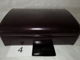 Giorgio Bernini Burgundy Leather Curved Top Jewelry Box W/Tag