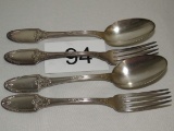 Antique French Boulanger Blanc Forks & Spoons