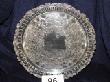 Large Old English Reproduction Ornate Silver Plate Platter #4557