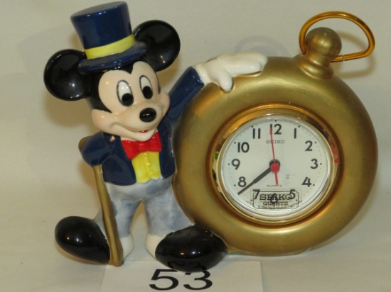 Seiko Mickey Mouse W/Oversized Pocket Watch Clock