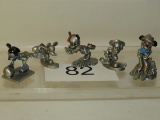 Disney Fine Pewter Mickey Playing Sports Numbered Mini Figures By Hudson