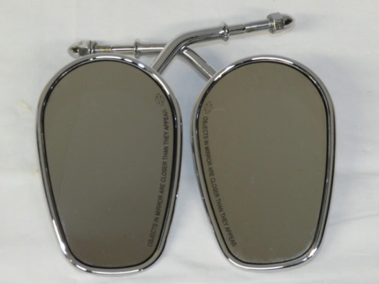 Harley Davidson Chrome Tapered Short Stem Left & Right Rearview Mirrors