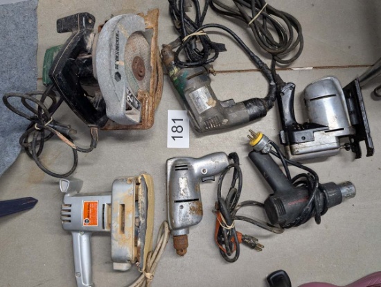 Assorted Well Used Vintage Electric Powered Tools