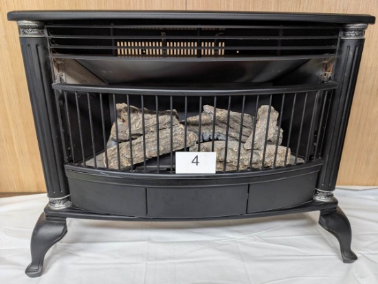 USAPROM #F18 Propane/Gas Portable 25,000 BTU Heavy Metal Fireplace W/Logs