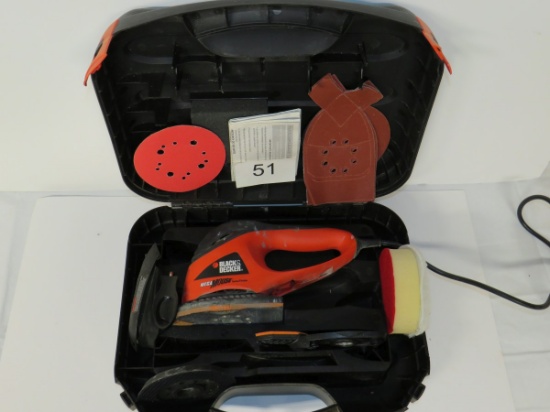 BLACK & DECKER "Mega Mouse" Electric Sander/Polisher W/Hard Case Model #MS700