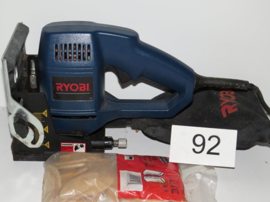 RYOBI Electric Biscuit Jointer Model #JM80 W/Hard Case, Dust Bag & Extra Biscuits