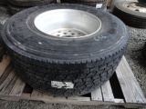 UNUSED 455/55R22.5 Recapped Tire, with rim