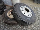 (2) R22.5 Tires, with rims