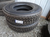 (2) UNUSED 11R22.5 Recapped Tires