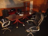 Conference Table, Credenza, Printer, and Chairs (Contents of Conference Roo