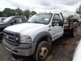 2005 FORD F-550XL Super Duty Flatbed Truck, VIN# 1FDAF56P05EA38757, Powerst