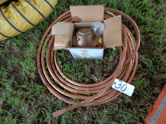 4" Brass Check Valve and Copper Tubing
