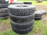 (4) UNUSED 11R24.5 Tires, with (3) rims