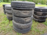(5) 11R22.5 Tires, with rims