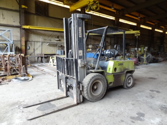 1991 CLARK Model C500-YS80D, 8,000# Pneumatic Tired Forklift, s/n Y685-0009