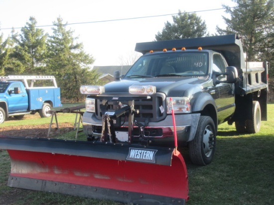 2005 FORD Model F-550XL Super Duty 4x4 Mason Dump Truck, VIN# 1FDAF57P55EC3