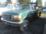 1997 FORD Model F-350XL 4x4 Flatbed Truck, VIN# 3FEKF38F1VMA52704, powered