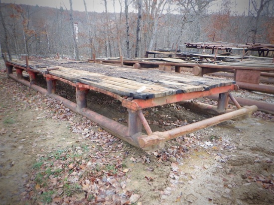 30'x7' Pipe Boat, equipped with wood deck, 8" pipe skids, stake pockets, an