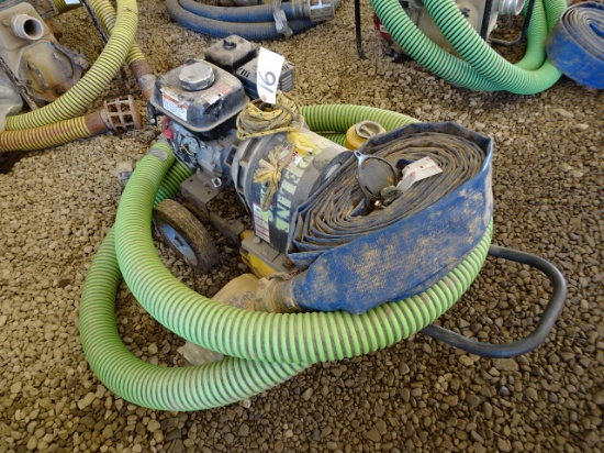 (GP-461) WACKER 3" Gas Powered Diaphragm Pump and Hose. In good condition.