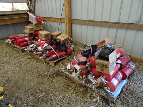 (3 Pallets) Fire Extinguishers and Brackets