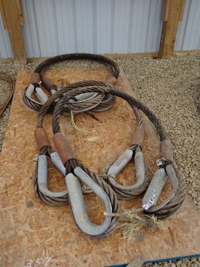 (4) 73-Ton, 10', 2" Rope Cabe Slings, with swaged eyes