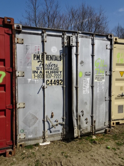 (GIL-074) FRUEHAUF 40' Storage Container, s/n FJ 8600, with shelving. In fa