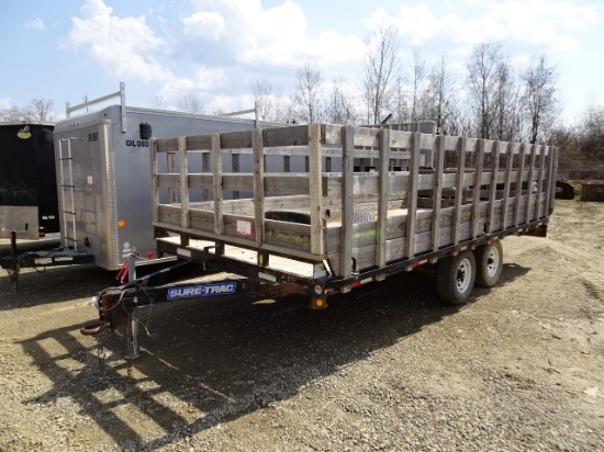 (GP-543) 2015 SURETRAC Model ST10218TD02AB100, 18' Tandem Axle Tag-A-Long T