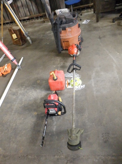 Chain Saw, String Trimmer, and Shop Vac