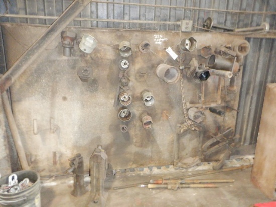 Contents of Wall and Shelving Unit (Wheel and Tire Tools, Cable Clamps, Fit