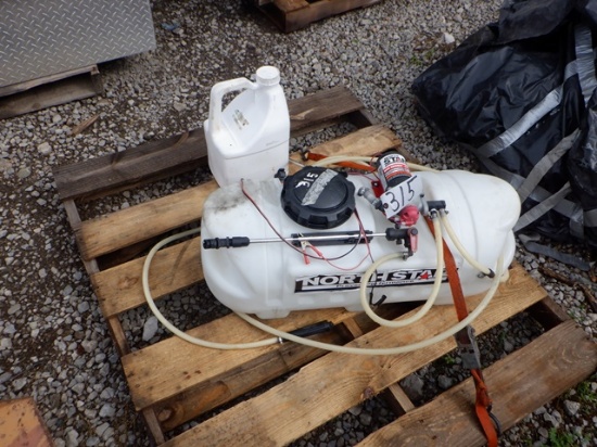 NORTH STAR 14 Gallon Poly Tank, with electric pump and spray wand