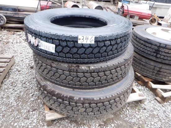 (3) UNUSED 11R24.5 Re-Capped Tires