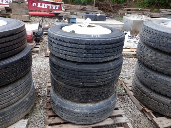 (4) 295/60R22.5 Tires and Rims