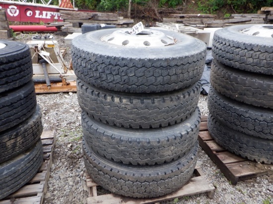 (10) 11R22.5 Tires, with aluminum rims