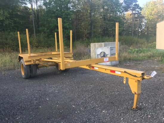 Single Axle Extendable Pole Trailer, equipped with dual rear wheels, pole b
