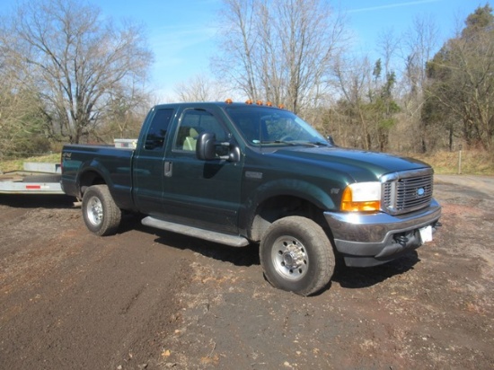 2001 FORD Model F-250XLT, 4x4 Extended Cab Pickup Truck, VIN# 1FTNX21S21EC6