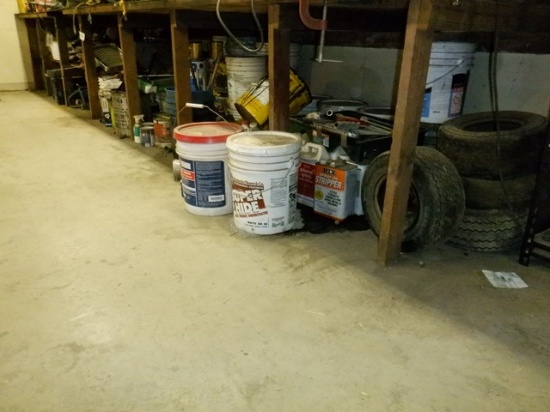 Assorted Parts, Tools, and Paints (Under Back Bench) (BUYER MUST LOAD)