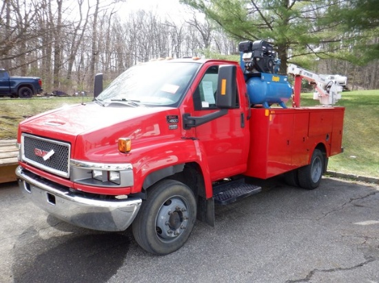 2005 GMC Model C4500 Single Axle Service Truck, VIN# 1GDE4C1265F522241, pow