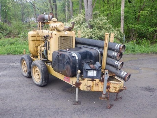 1972 BARNES Model US6TCCD, 6" Portable Centrifugal Pump, s/n 51300-029, powered by 4 cylinder diesel