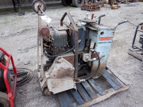 TARGET Model EC185DM Walk Behind Concrete Saw, s/n 84104T, 2 cylinder gas engine (Unit# 5258) (Not