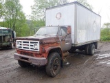 1976 GMC Single Axle Van Body Truck, VIN# TCE676V558397, powered by V-8 gas engine and 5 speed